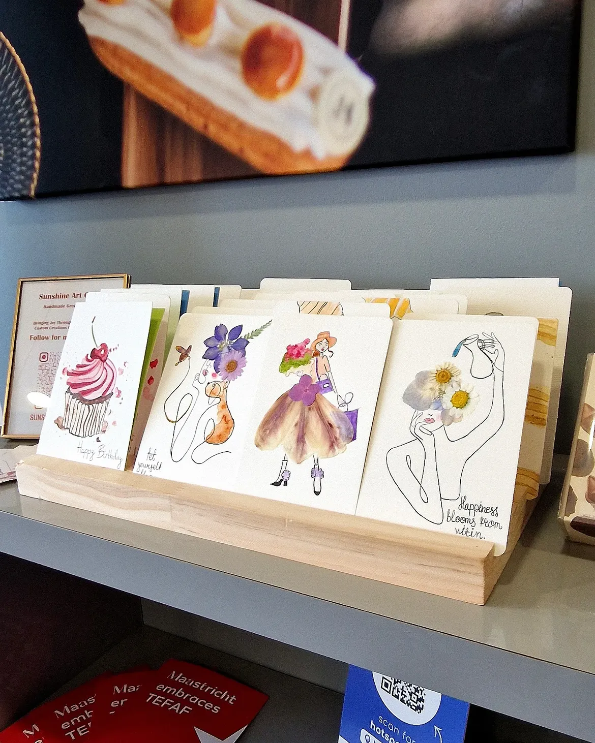 Handmade greeting cards at Éclair Affair